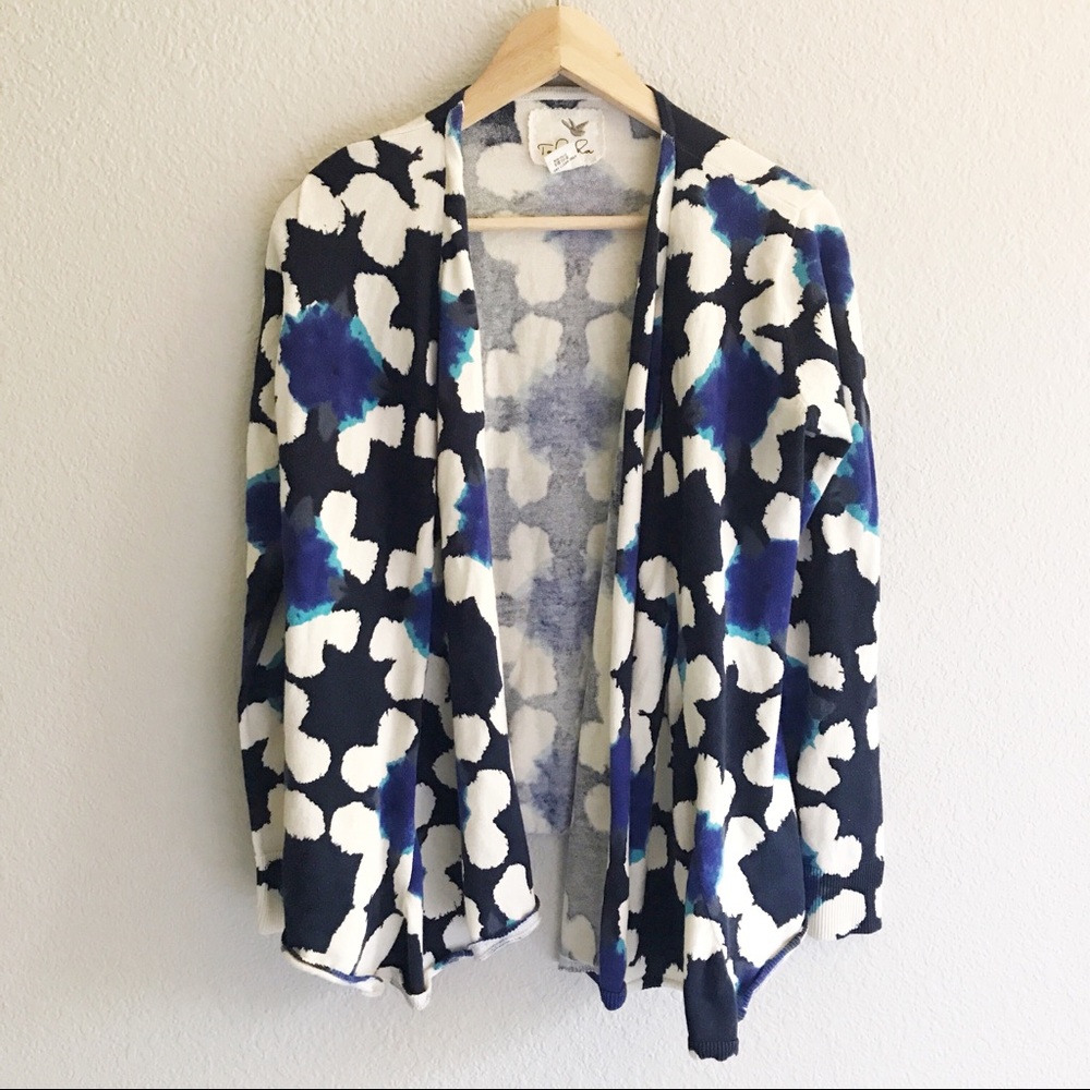 Anthropologie Tabitha floral open cardigan